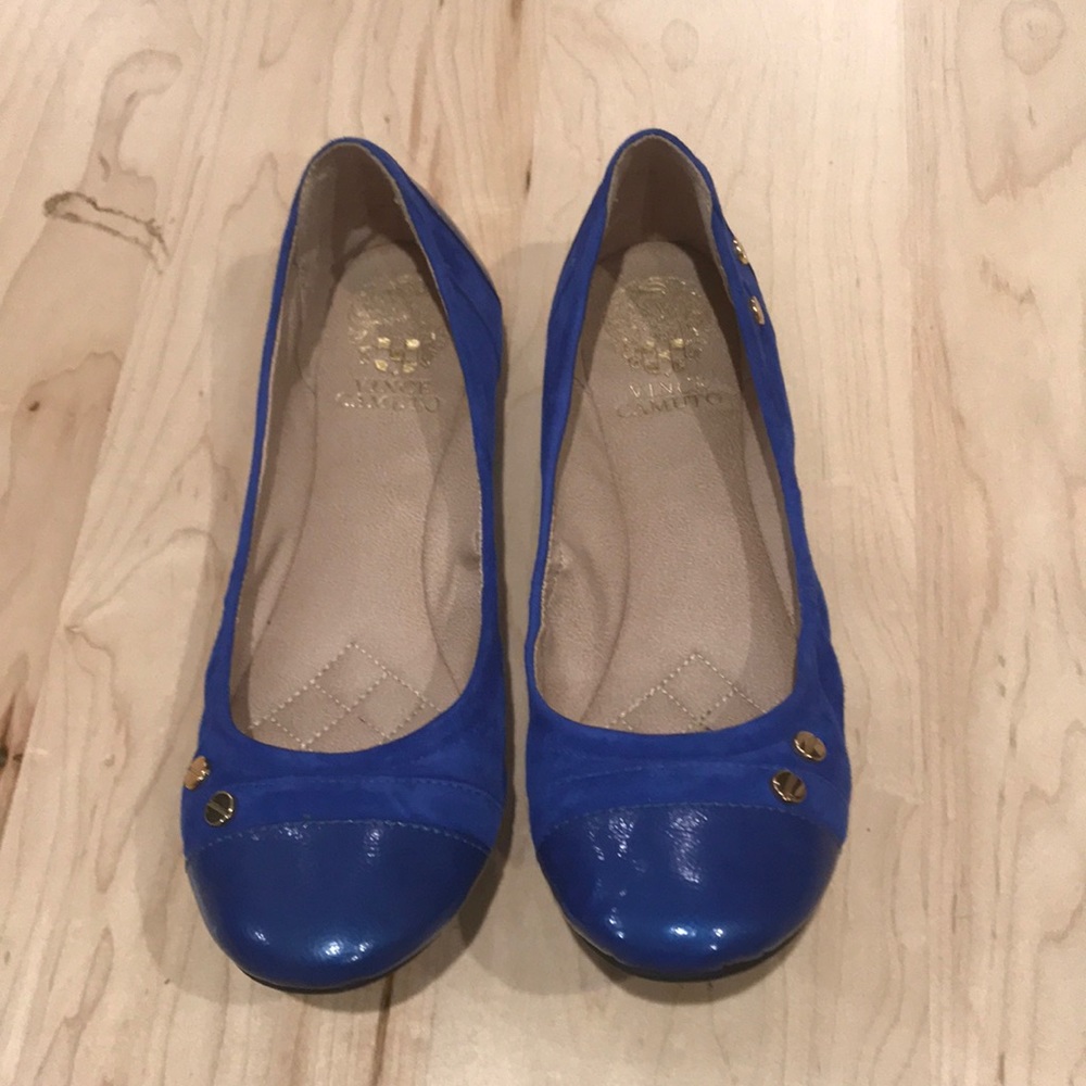 Bright blue flats